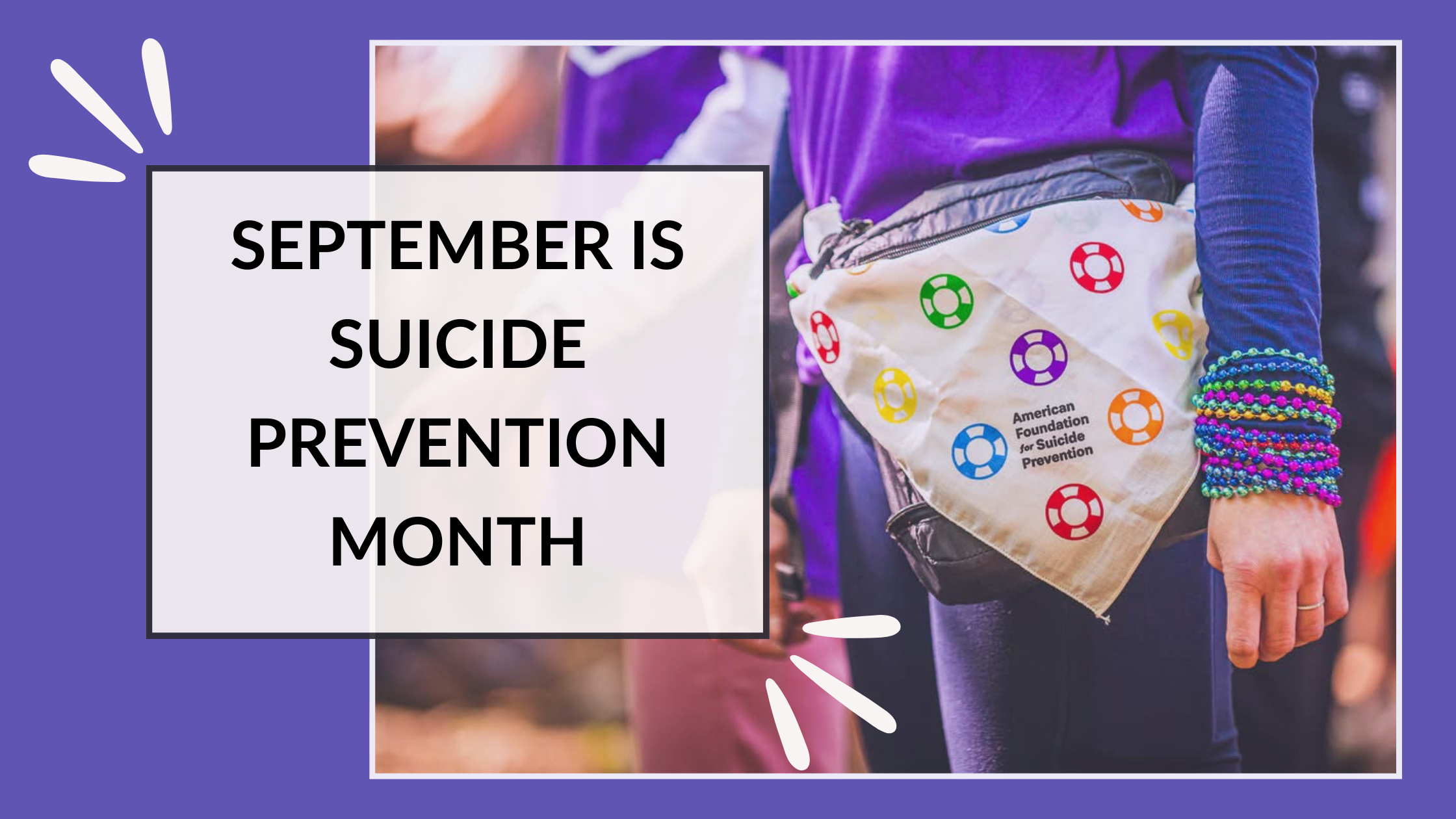 suicide prevention bandana and beads. September is suicide prevention month